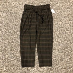 NWT A New Day Charcoal Paperbag Ankle pants belt